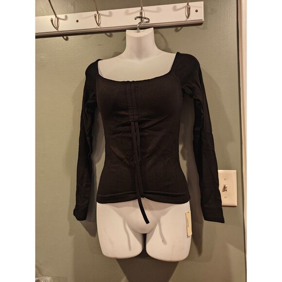 OGL small black brami top rusched front NEW - Picture 1 of 2